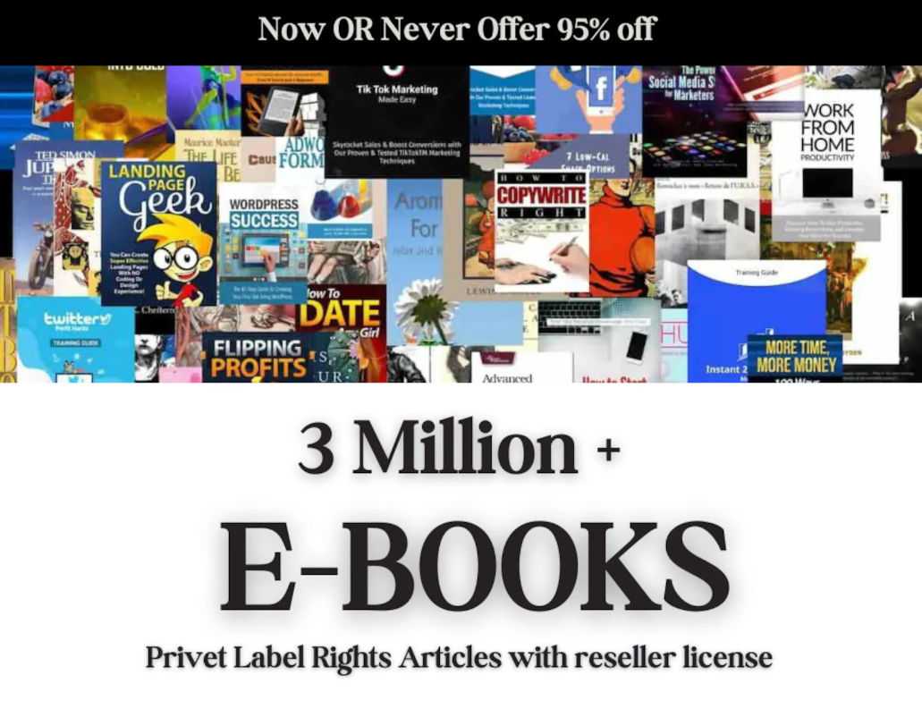 Digital Empire Vault – 3 Million eBooks + 3 Million PLR Articles (Full Resell Rights)